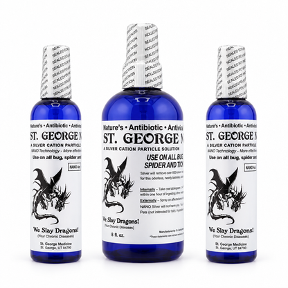 TRY ME OUT bundle with two 4 oz bottles and one 8 oz St. George Nano Silver bottle